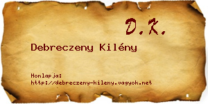 Debreczeny Kilény névjegykártya