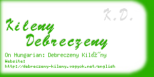 kileny debreczeny business card
